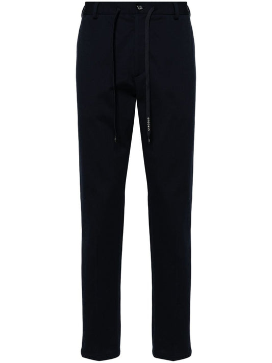 Pique drawstring trousers