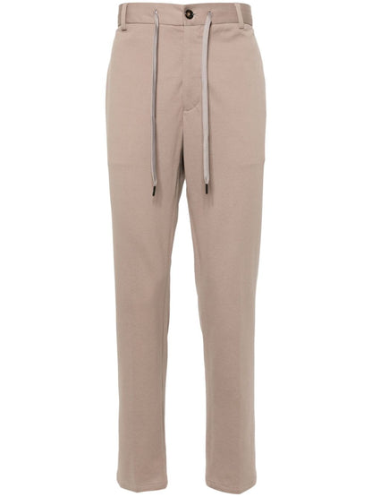 Pique drawstring trousers