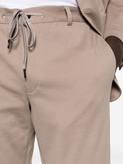 Pique drawstring trousers