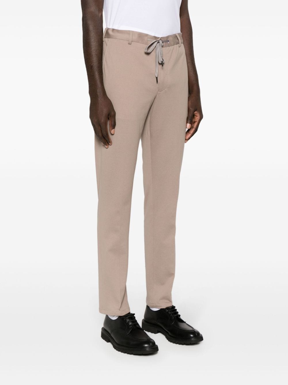 Pique drawstring trousers