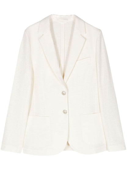 Linen and cotton blend single-breasted jacket