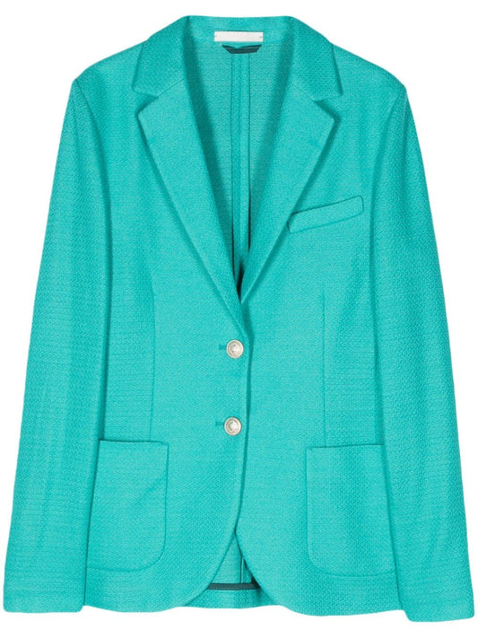 Linen and cotton blend single-breasted jacket