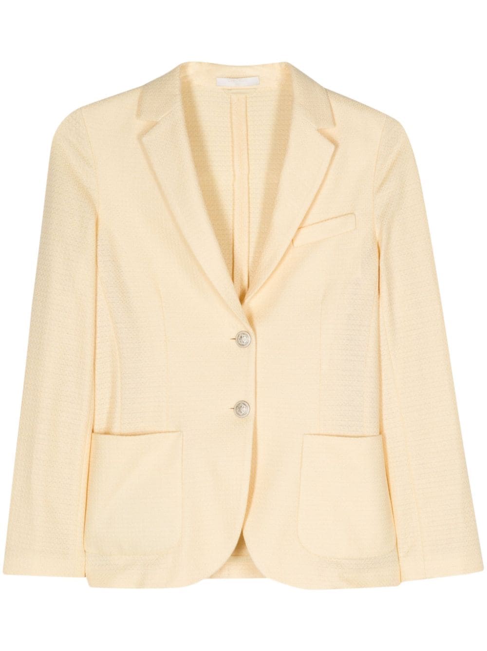 Linen and cotton blend single-breasted jacket