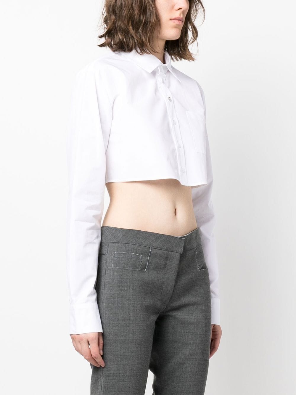 Cotton cropped shirt