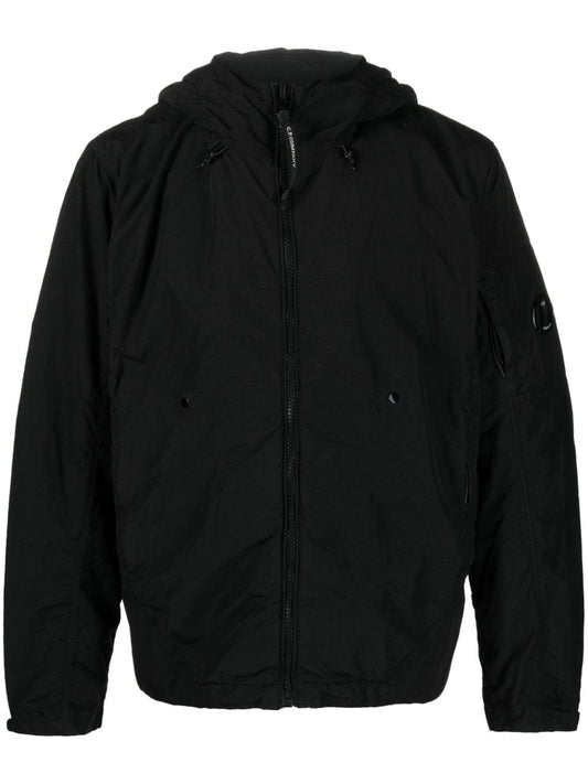 Nylon reversible hooded jacket