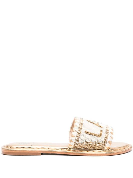 Lake como beads flat sandals