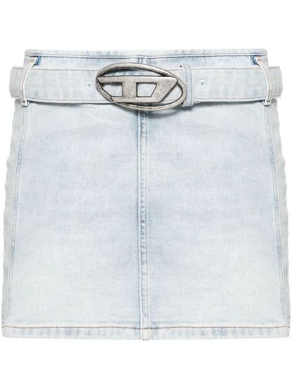 Logo denim mini skirt