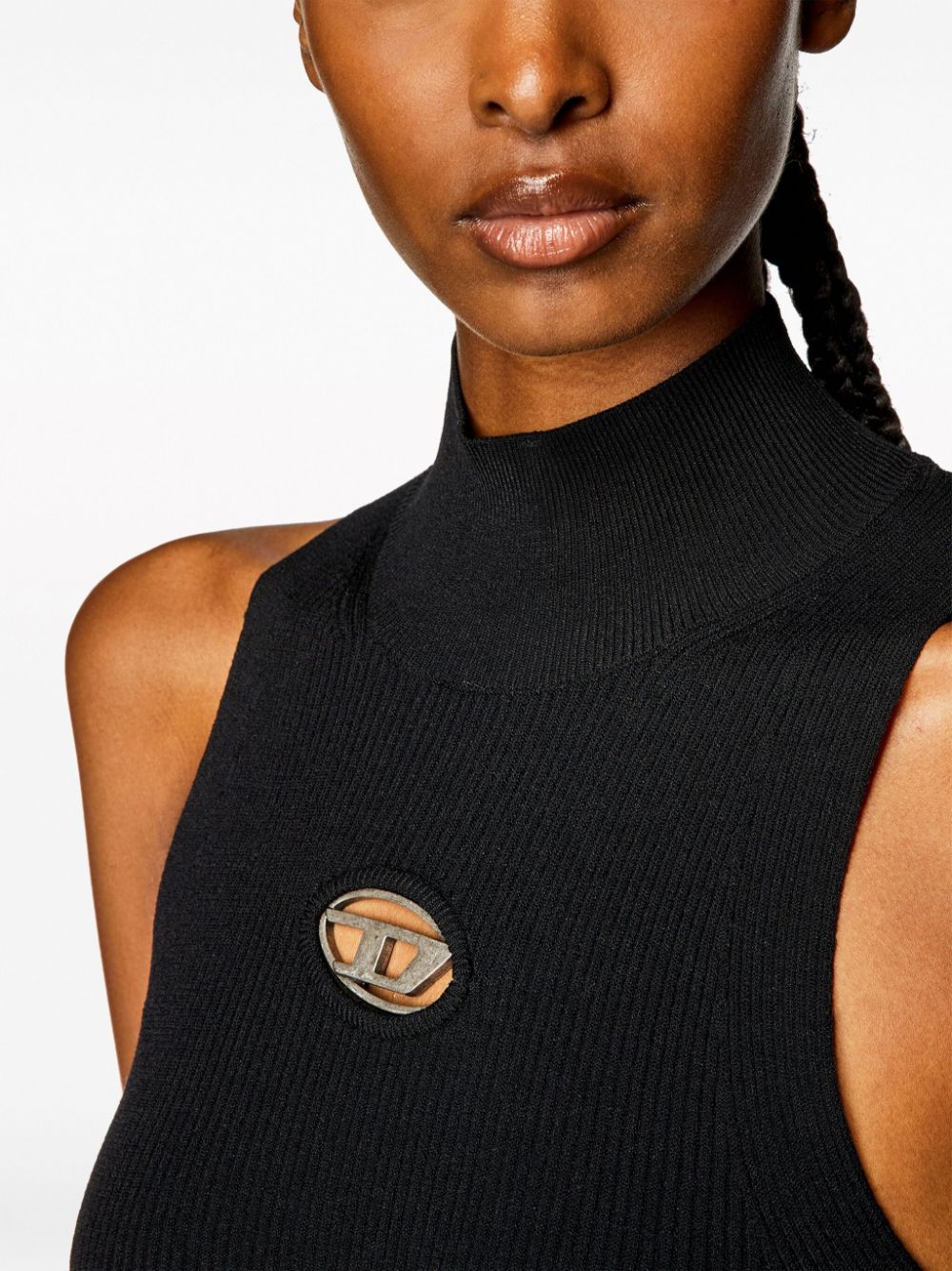 Logo turtleneck mini dress