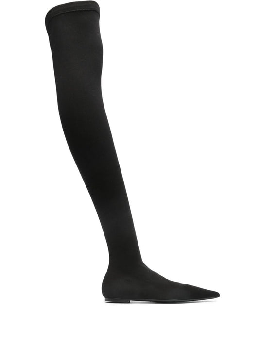 Stretch jersey over-the-knee boots