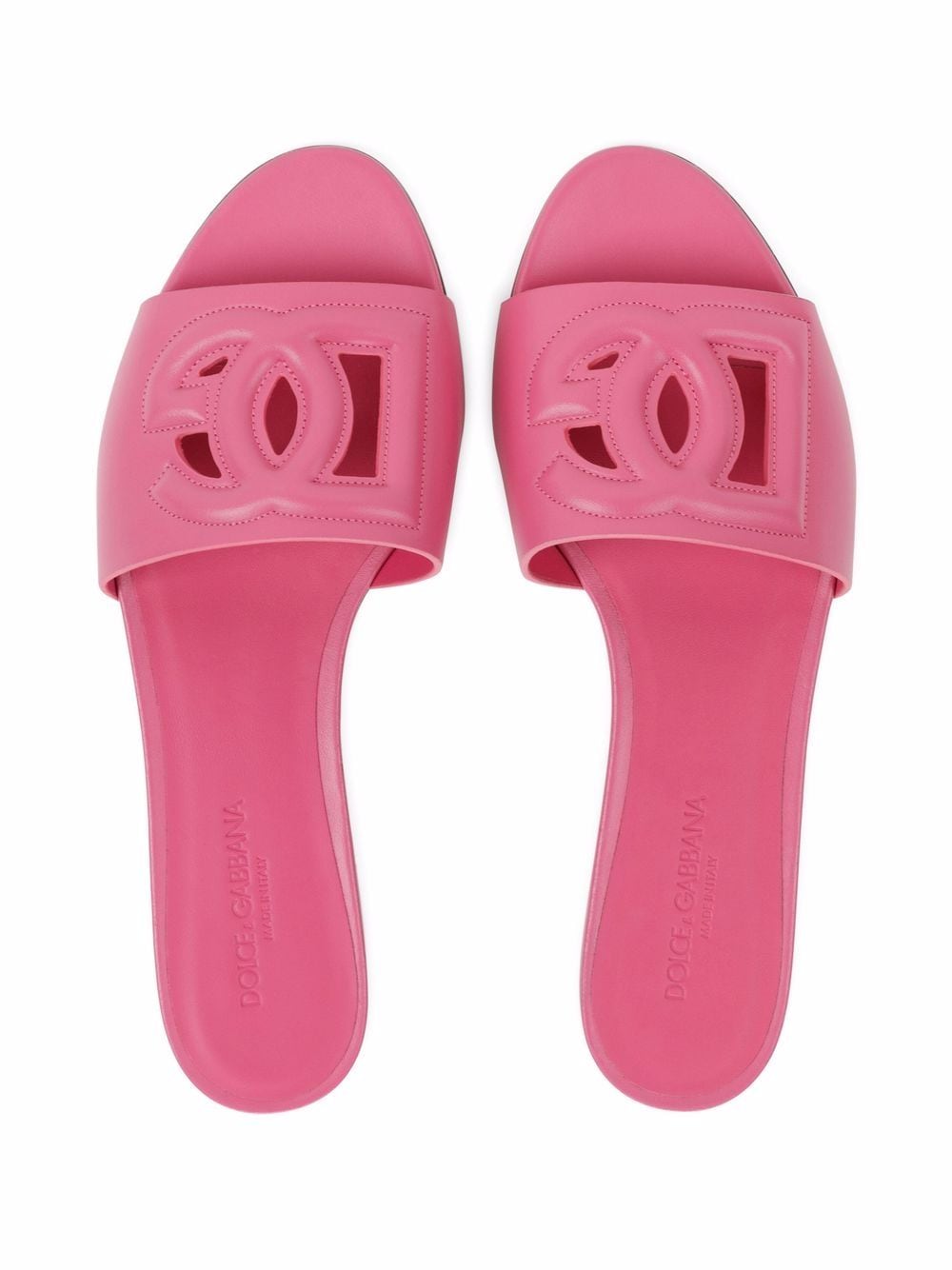 Dg logo leather slides