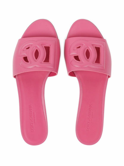 Dg logo leather slides