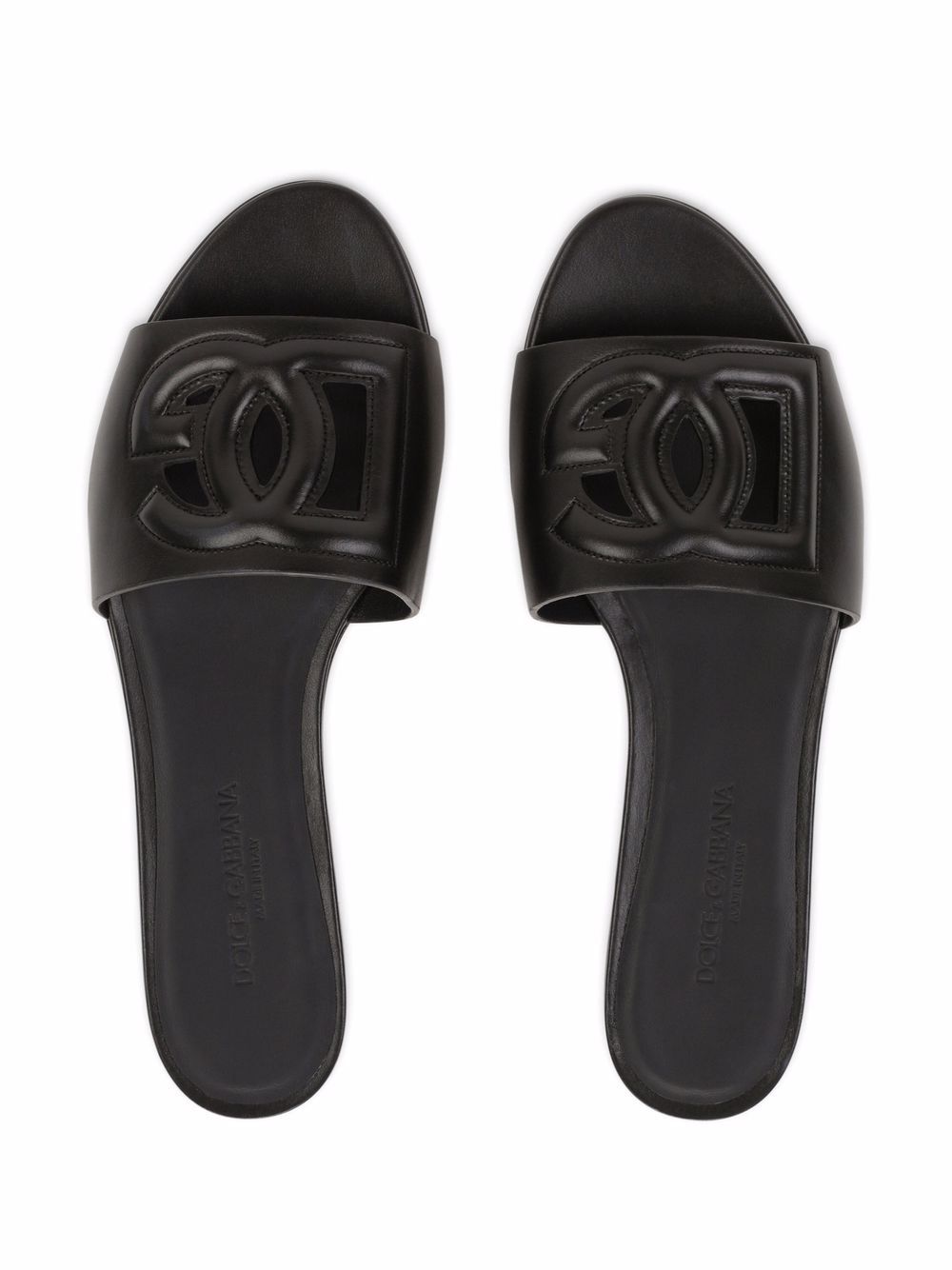 Dg logo leather slides