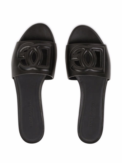 Dg logo leather slides