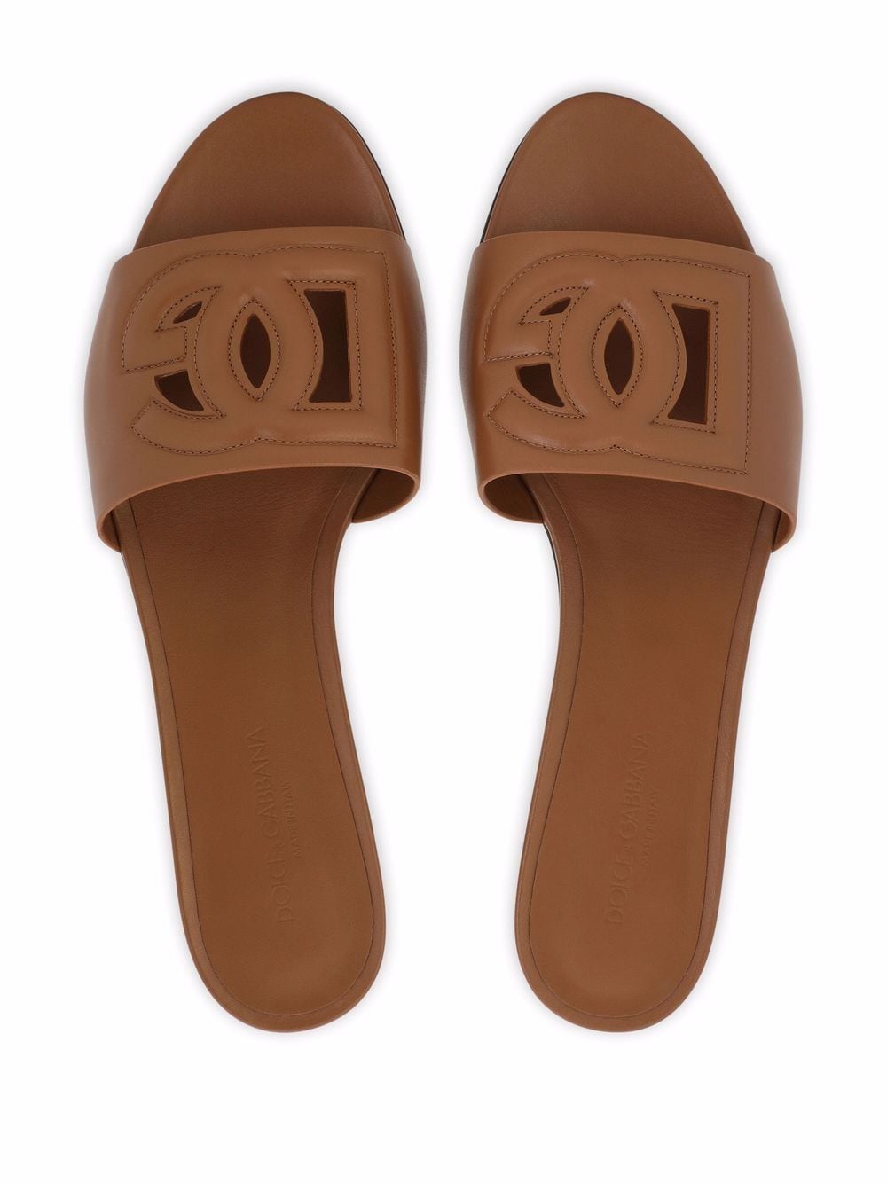 Dg logo leather slides