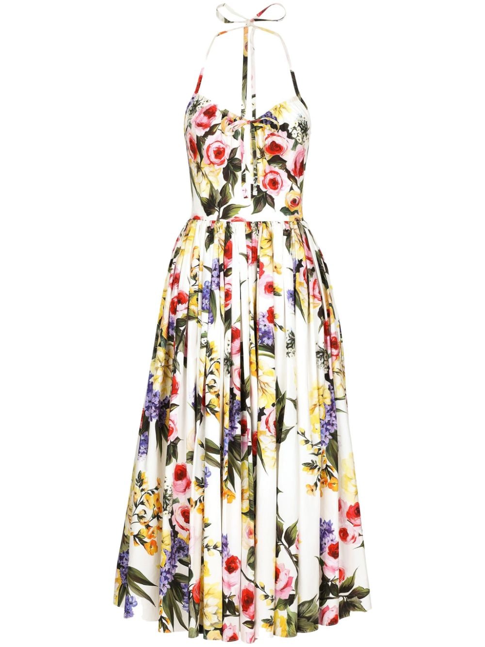 Printed cotton midi dress