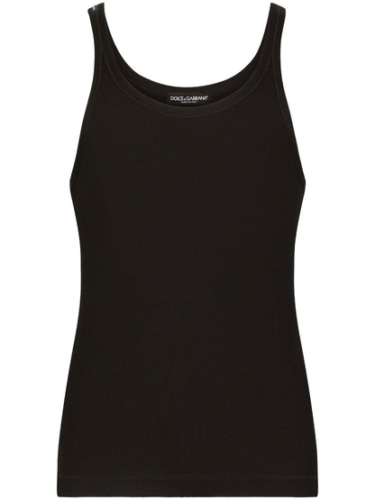 Ribbed cotton tank top