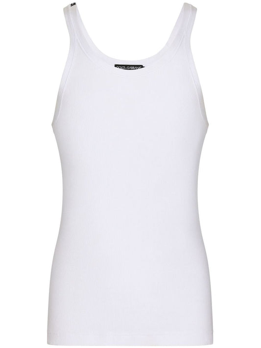 Ribbed cotton tank top