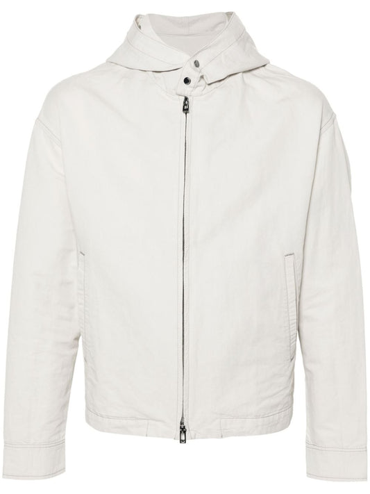 Cotton hooded blouson jacket