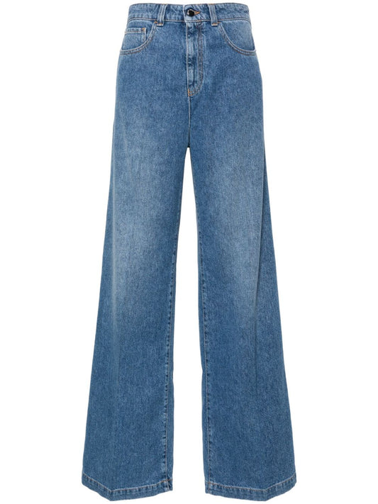 Wide leg denim jeans