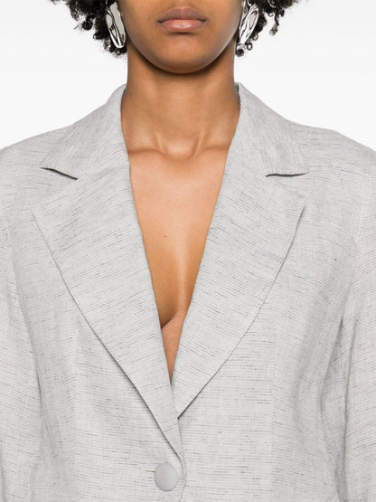 Linen single-breasted blazer jacket