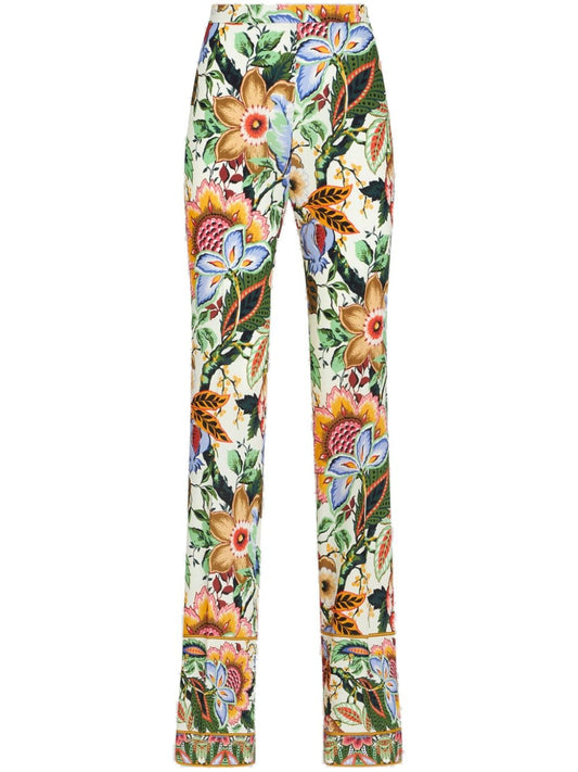 Printed viscose trousers