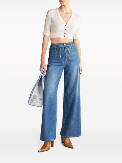 Wide leg denim jeans