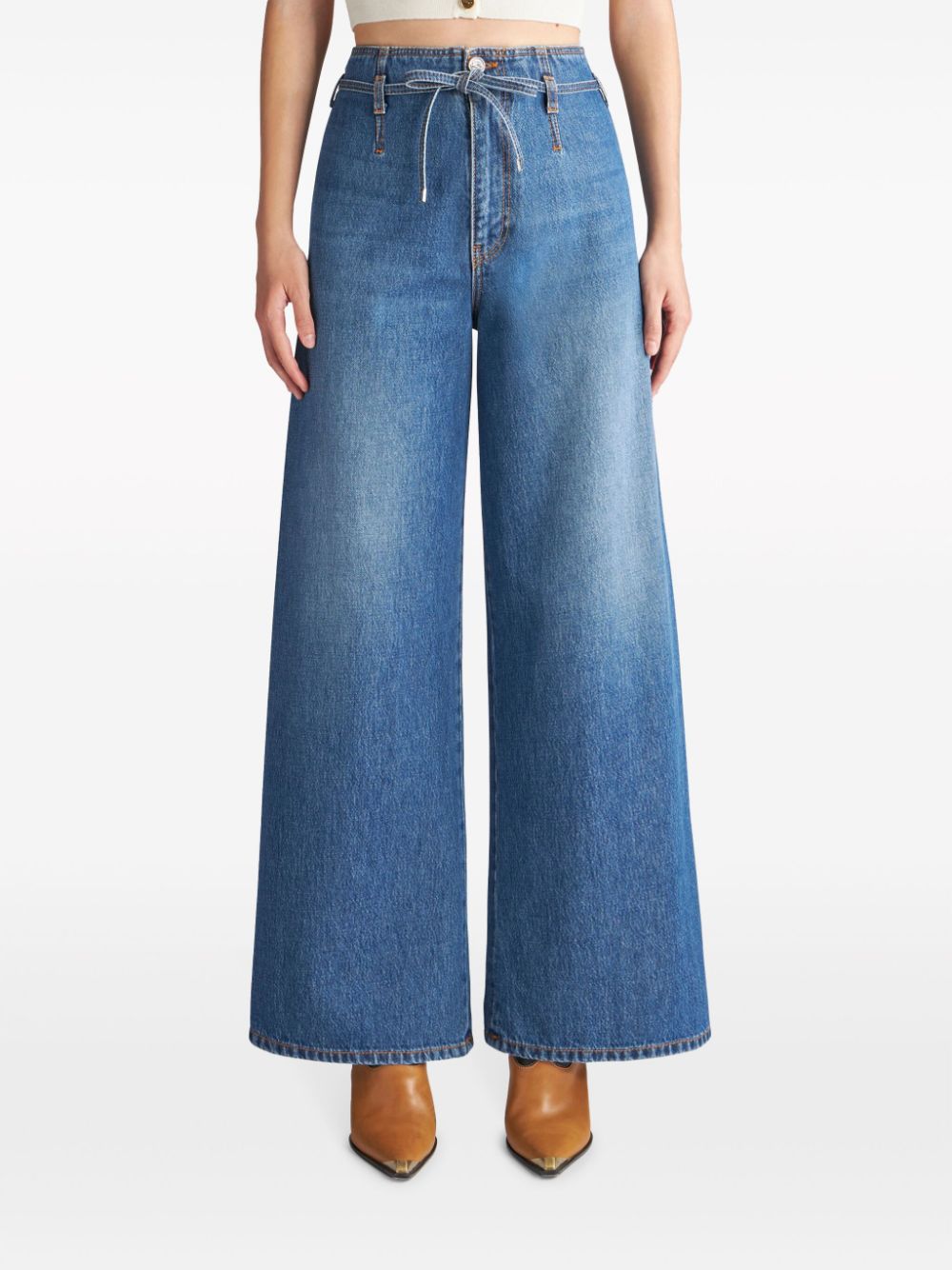 Wide leg denim jeans