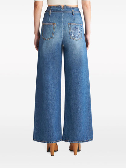 Wide leg denim jeans