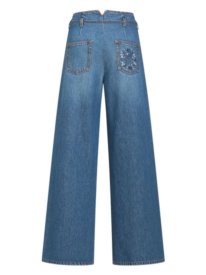 Wide leg denim jeans