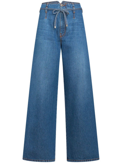 Wide leg denim jeans