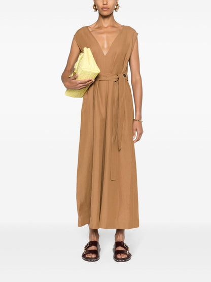 Linen blend midi dress