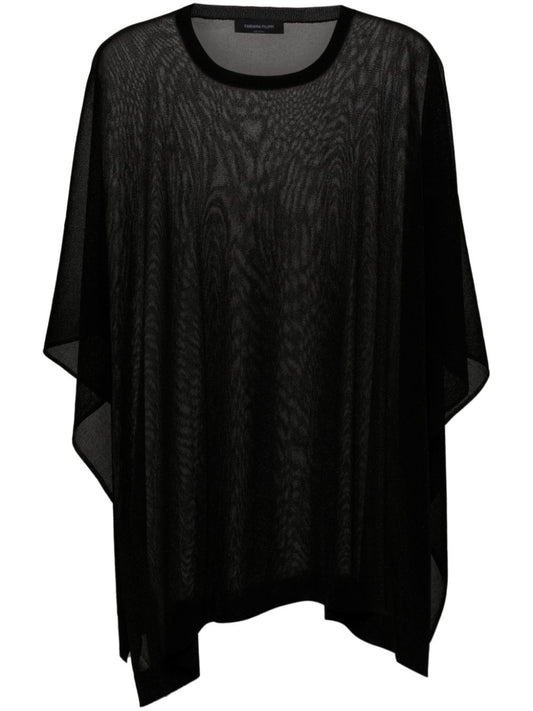 Semi-sheer cape