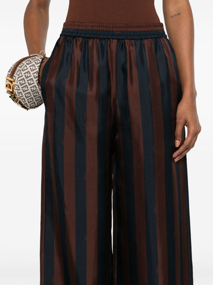 Striped silk trousers