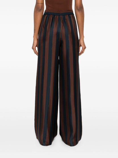 Striped silk trousers