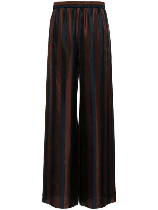 Striped silk trousers