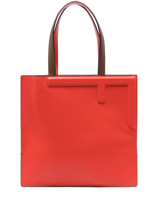 Fendi flip medium leather tote