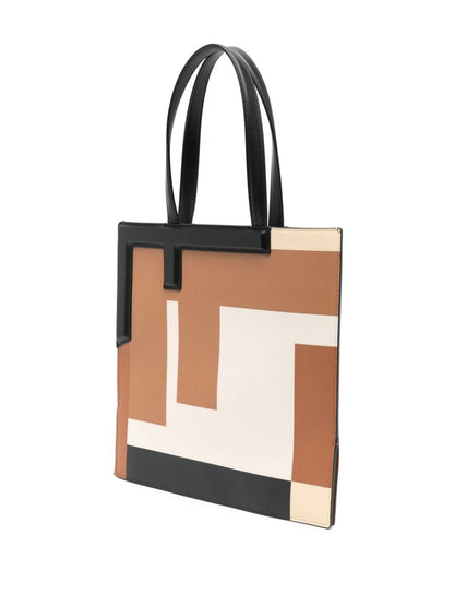 Fendi flip medium leather tote