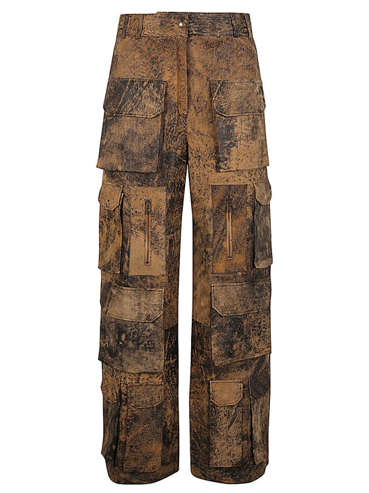 Leather cargo trousers