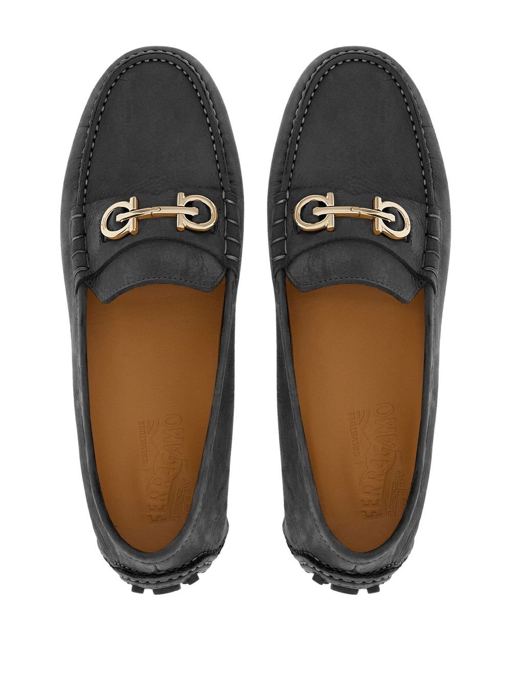 Gancini leather loafers