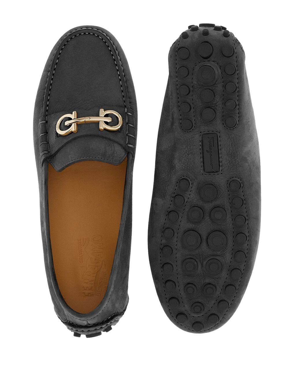 Gancini leather loafers