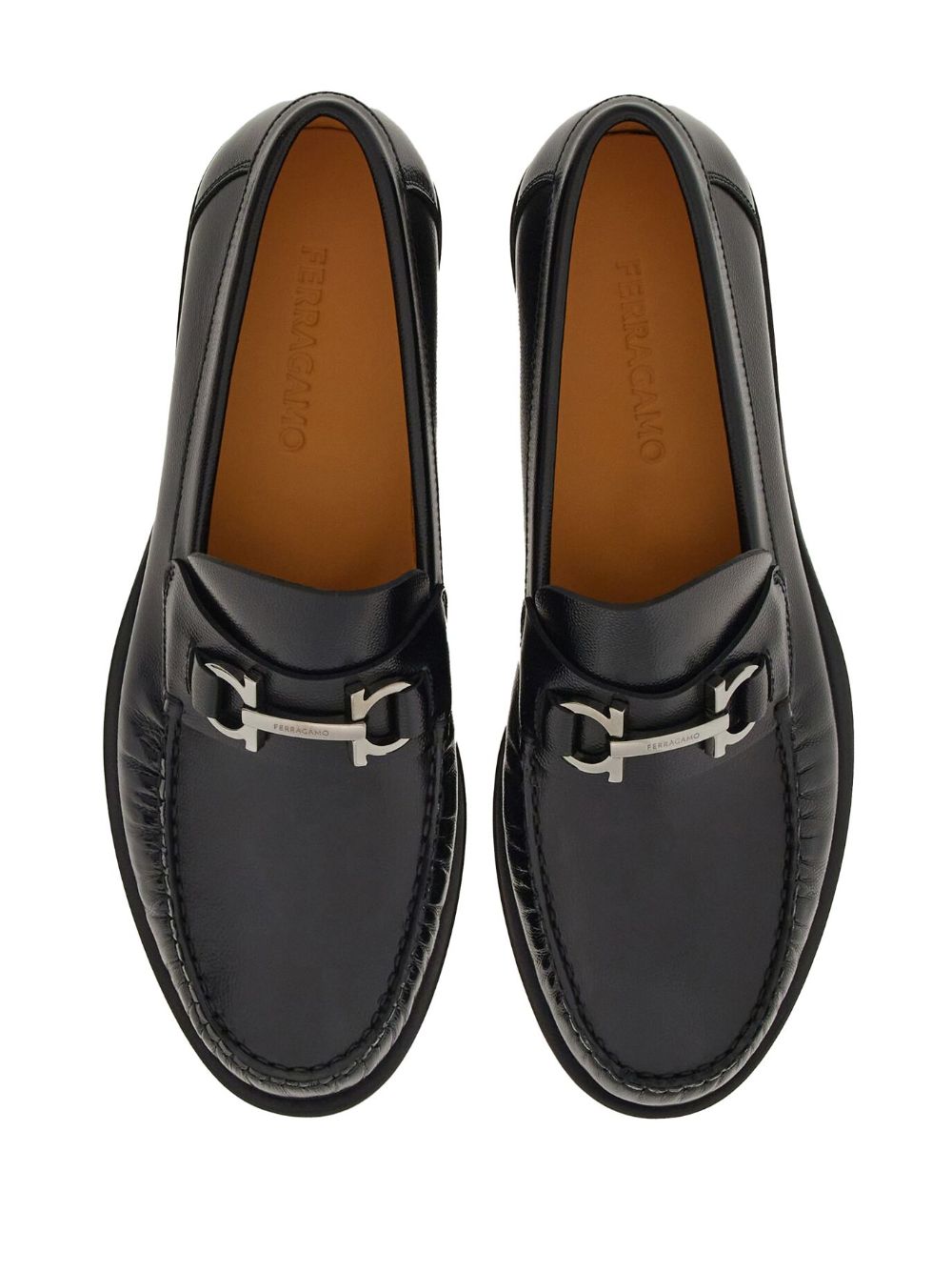 Gancini leather loafers