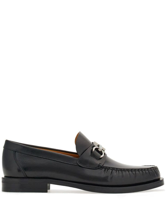 Gancini leather loafers