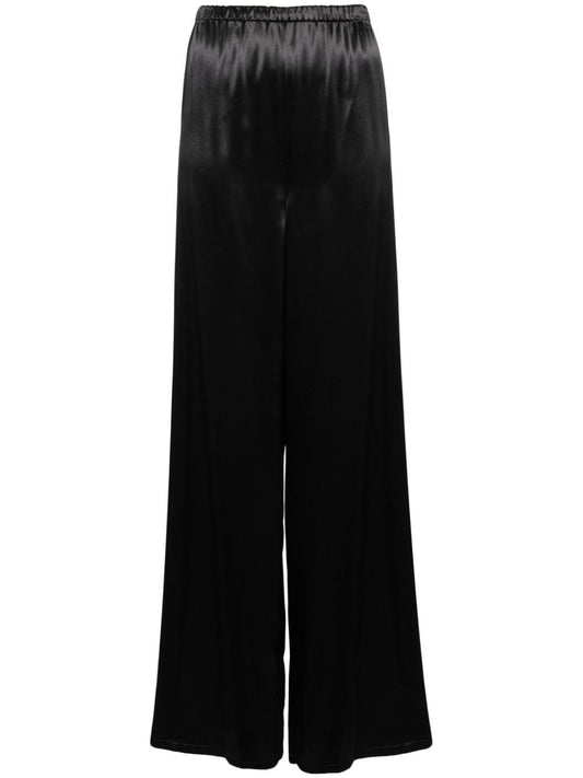 Satin wide leg trousers