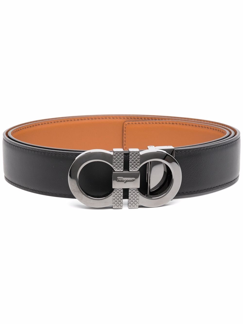 Gancini leather belt