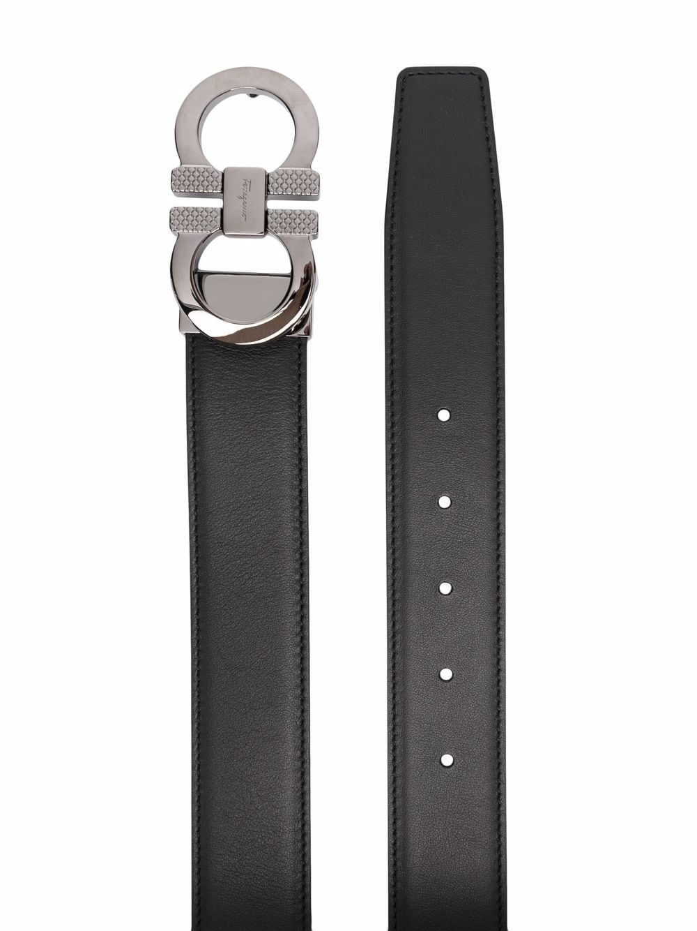 Gancini leather belt