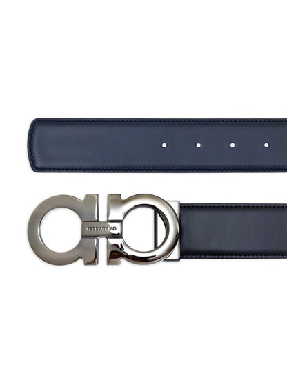 Gancini leather belt