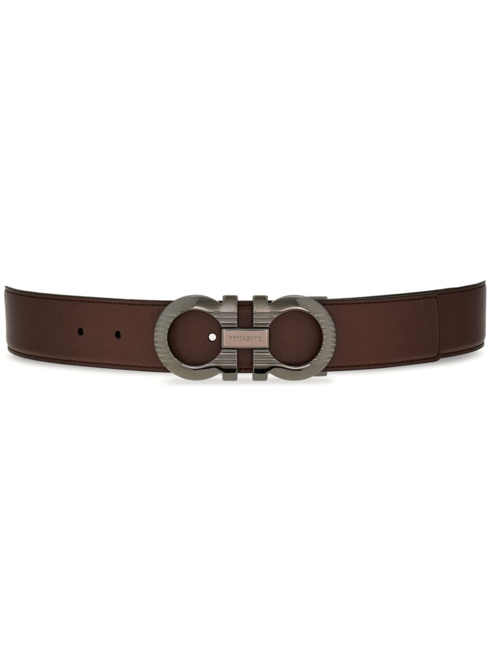 Gancini leather belt