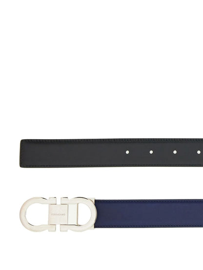 Gancini leather belt