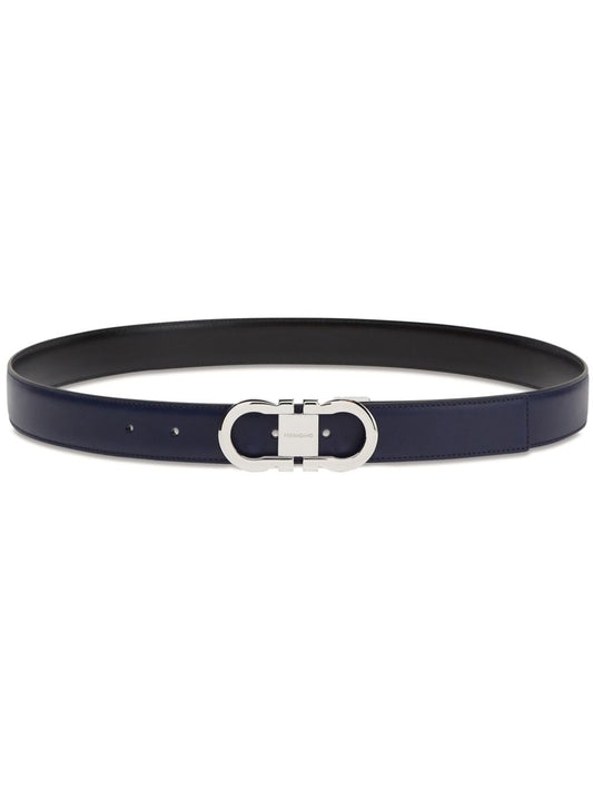 Gancini leather belt