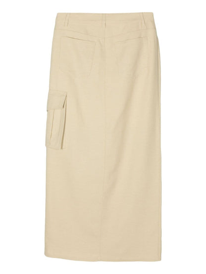 Crepe cargo skirt